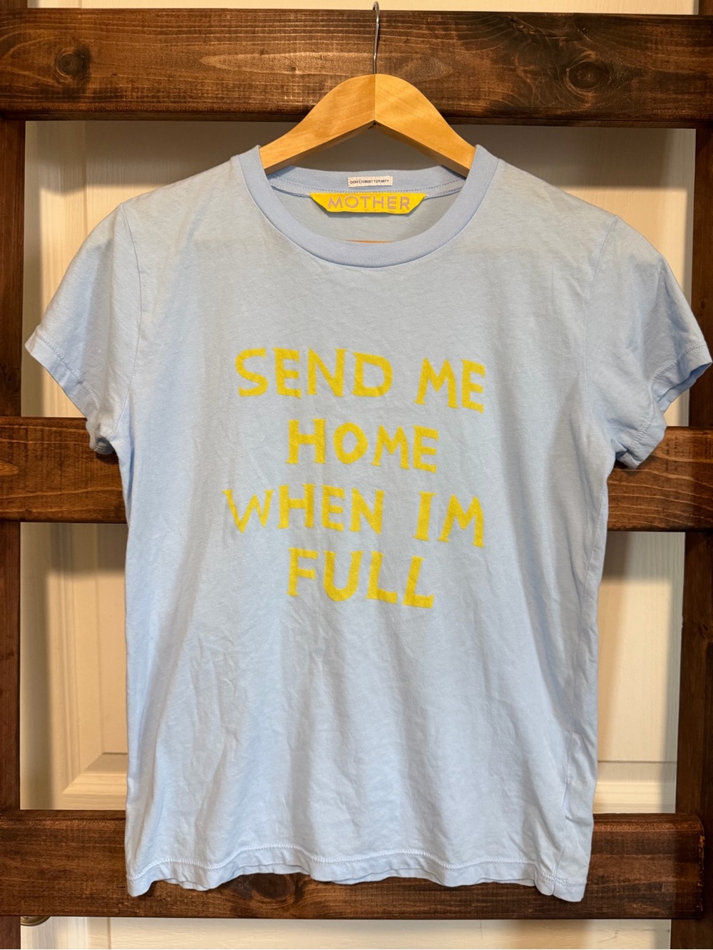 MOTHER The Boxy Goodie Goodie Send Me Home Graphic Tee Blue - XS
